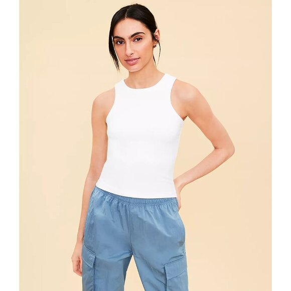 Ann Taylor LOFT Lou & Grey Ribbed Bra Tank Top M - Picture 1 of 3